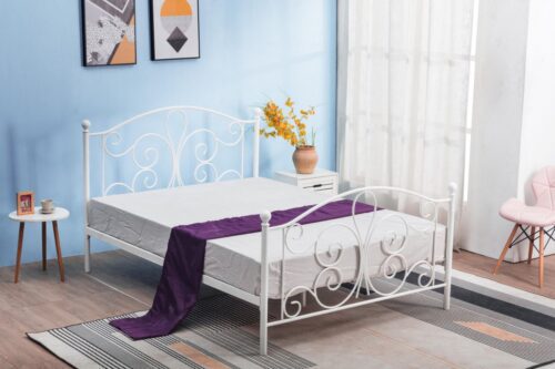 Kovová posteľ Ebalo 120x200 biela Kovová posteľ Ebalo 120x200 biela