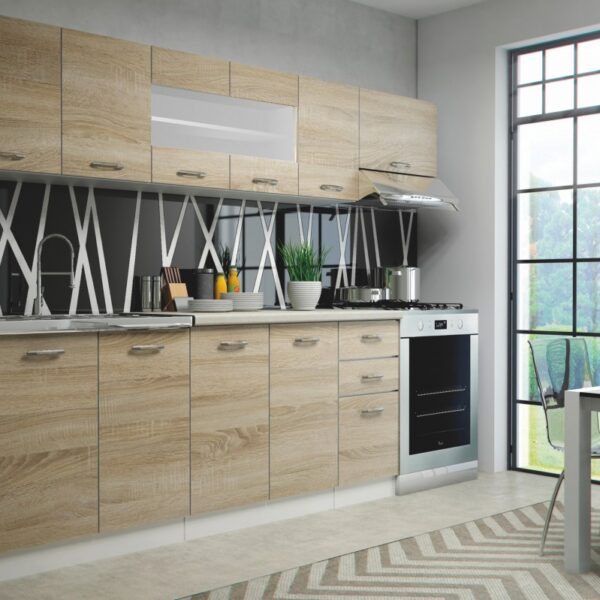 Kuchynská linka Penny 260 cm dub sonoma/biela