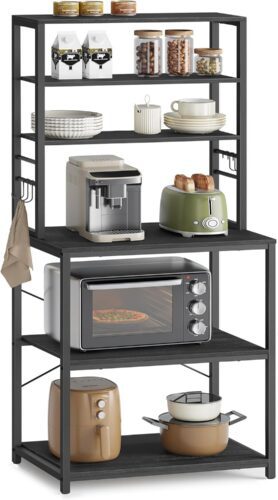 Kuchynský regál Vasagle Vogues 60 cm čierny Kuchynský regál Vasagle Vogues 60 cm čierny