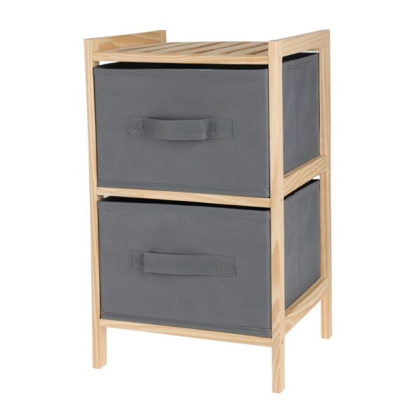 Kúpeľňový regál Lotus 46 cm bambus/sivý