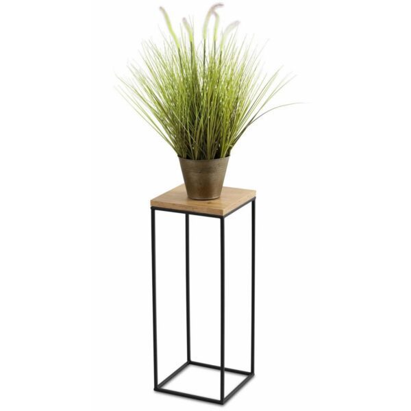 Kvetinový stojan CHARR 60 cm čierny/dub lancelot