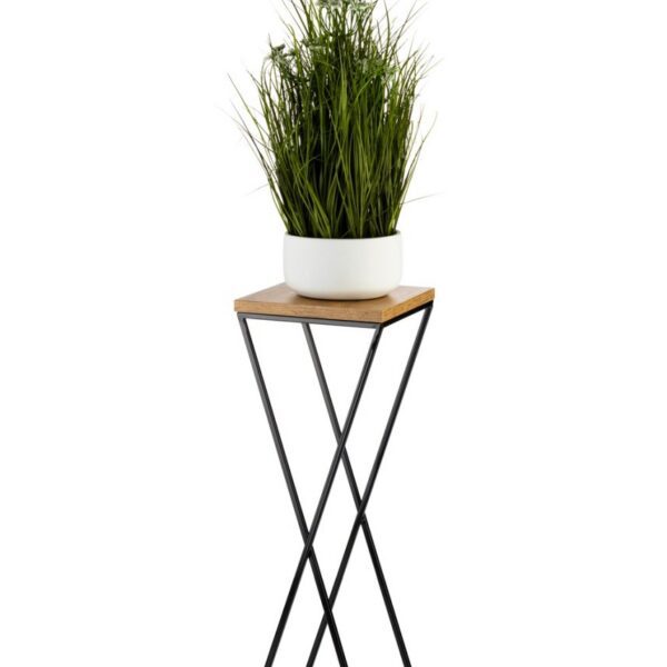Kvetinový stojan LOFT 70 cm čierny/dub lancelot