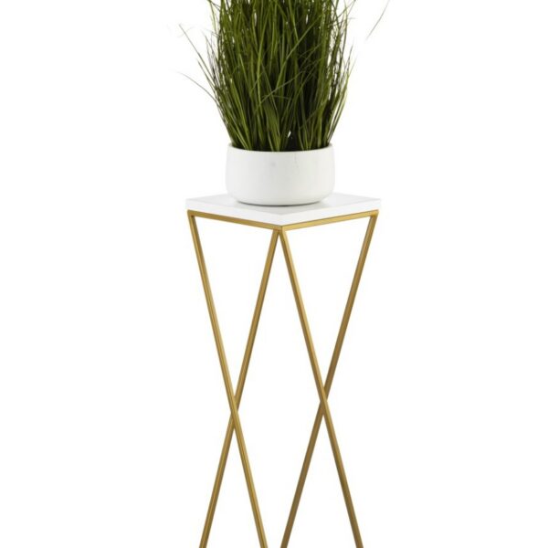 Kvetinový stojan LOFT I 70 cm zlatý/biely
