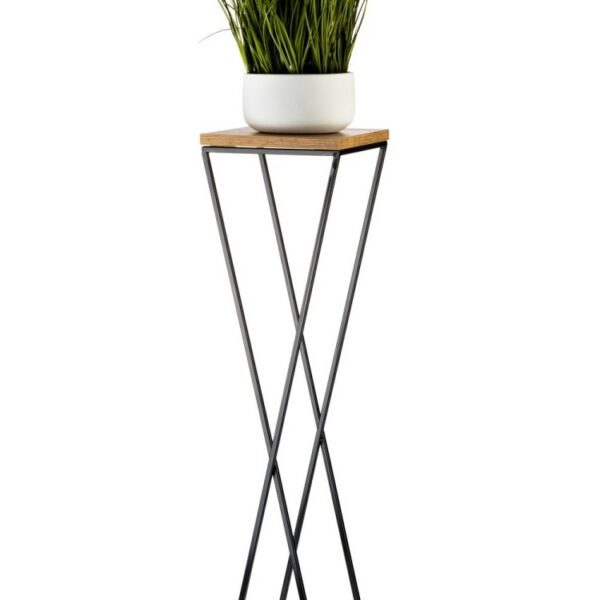 Kvetinový stojan LOFT II 100 cm čierny/dub lancelot