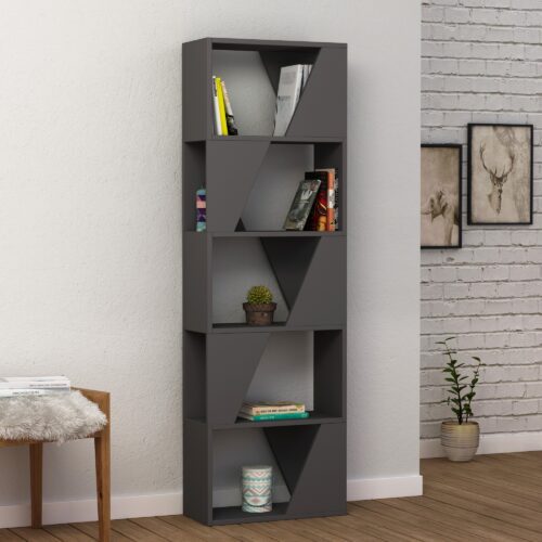Moderná knižnica Houseland FRAME antracit Moderná knižnica Houseland FRAME antracit