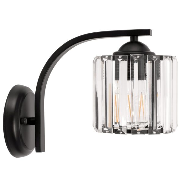 Nástenná lampa Bodil APP-512 1W čierna / kryštál