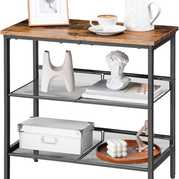Odkladací stolík Vasagle Fioras 60 cm čierny/hnedý