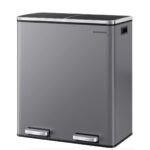 Odpadkový koš s víkem JORDAN 2x30 L šedý/černý