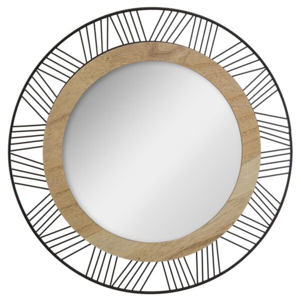 Okrúhle nástenné zrkadlo Joe 45 cm Rama MDF/čierne