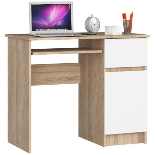 Písací stôl PIKSEL 90 cm dub sonoma/biely pravý Písací stôl PIKSEL 90 cm dub sonoma/biely pravý