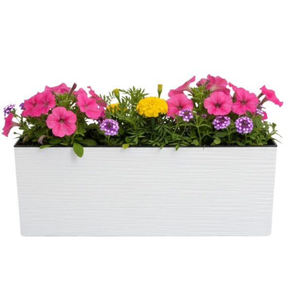 Plastový kvetináč Bouquet Riflo 56x19 cm biely