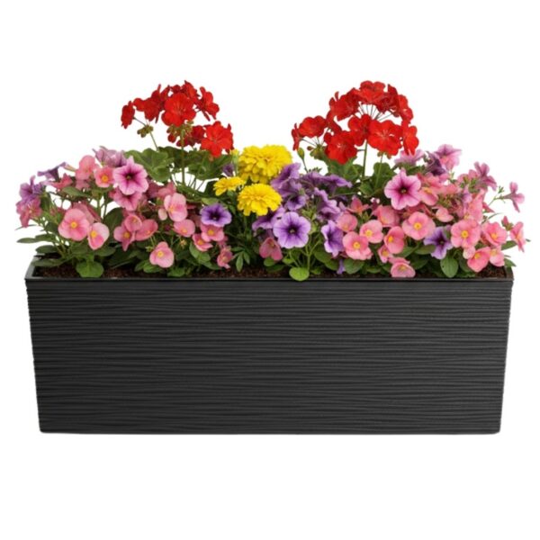 Plastový kvetináč Bouquet Riflo 56x19 cm čierny