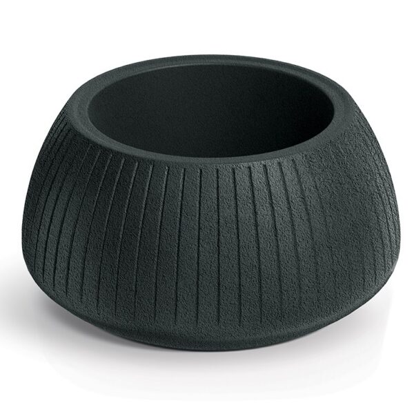 Plastový květináč COROS BOWL tmavě šedý