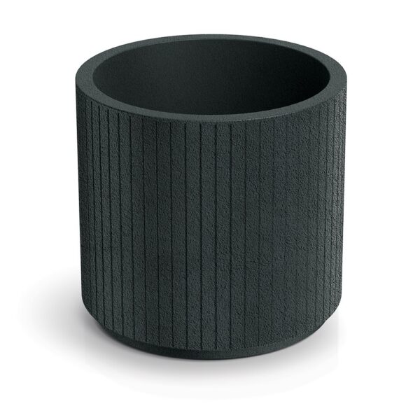 Plastový květináč COROS ROUND tmavě šedý
