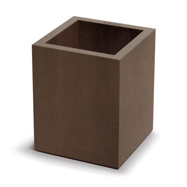 Plastový květináč CUBLASO SQUARE MIDL 29 cm hnědý