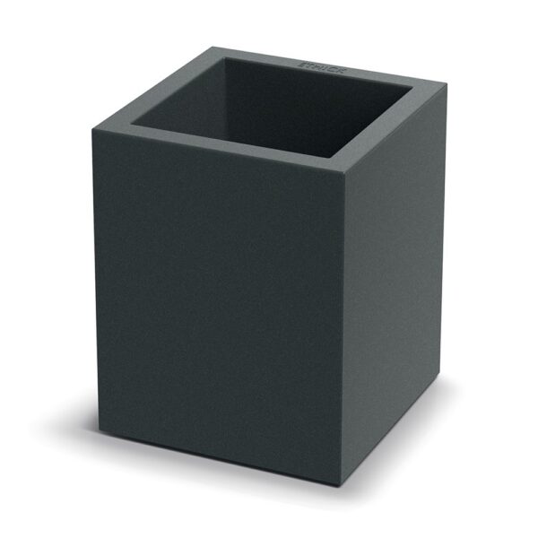 Plastový květináč CUBLASO SQUARE MIDL 29 cm tmavě šedý