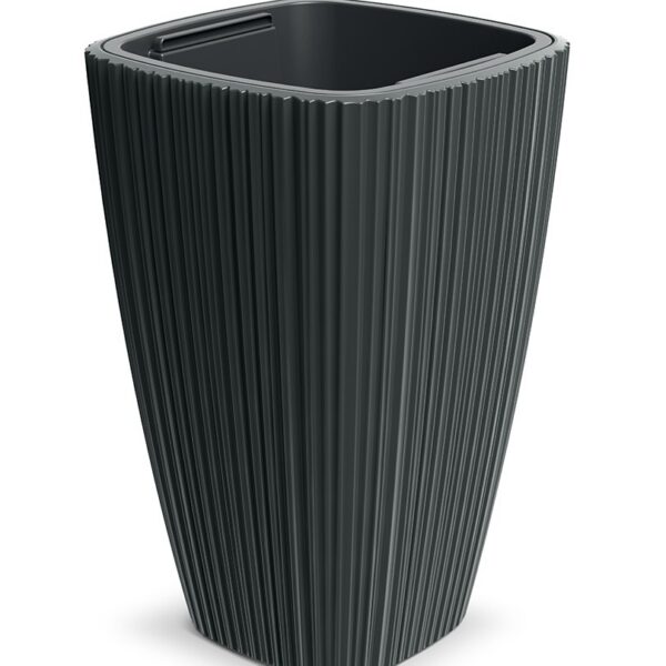 Plastový květináč OROS tmavě šedý