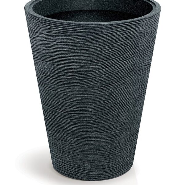 Plastový květináč TUBRAN ROUND MIDL 48 cm černý granit