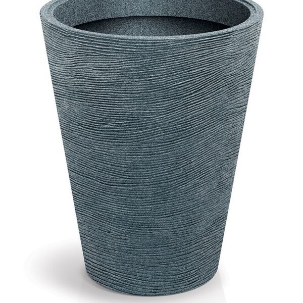 Plastový květináč TUBRAN ROUND MIDL 48 cm granitový