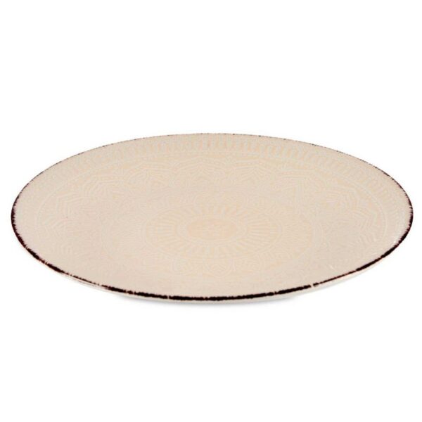 Plytký kameninový tanier MANDALA 27 cm béžový