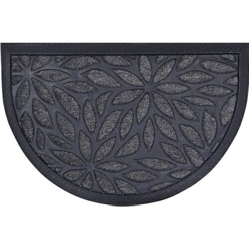 Polkruhová rohožka PLANTS 40x60 sivá