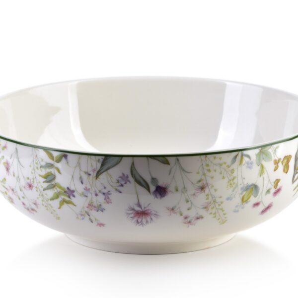 Porcelánová šalátová misa FACCIA VERDE 500 ml biela s kvetmi viacfarebná