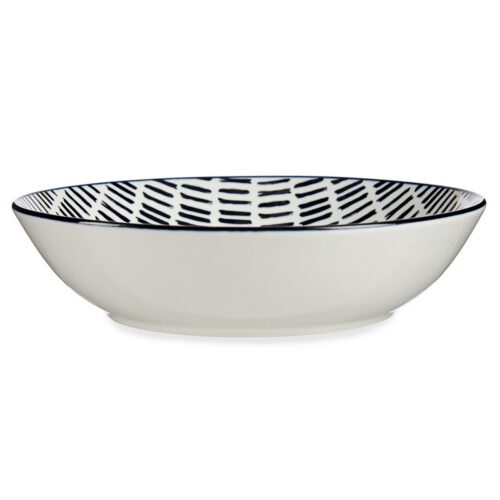 Porcelánový hluboký talíř LINEAS 20 cm bílý/černý Porcelánový hluboký talíř LINEAS 20 cm bílý/černý