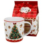 Porcelánový hrnček CHRISTMAS TREE 3 400 ml viacfarebný
