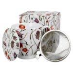 Porcelánový hrnček FLOWER MEADOW 510 ml so sitkom viacfarebný/biely