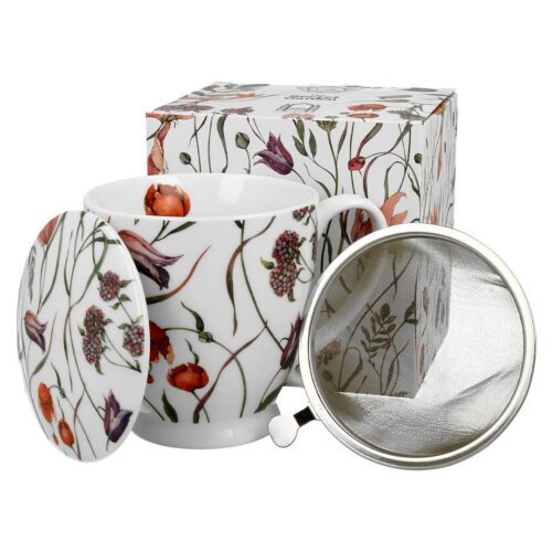 Porcelánový hrnček FLOWER MEADOW 510 ml so sitkom viacfarebný/biely Porcelánový hrnček FLOWER MEADOW 510 ml so sitkom viacfarebný/biely