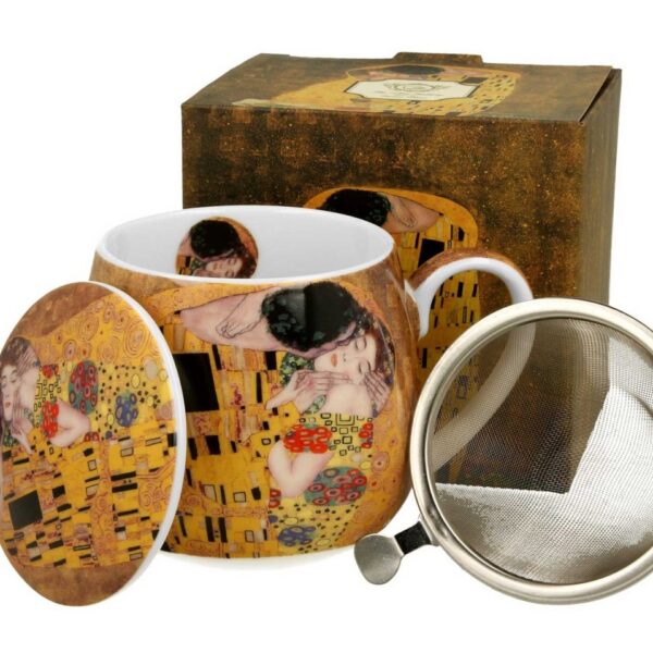 Porcelánový hrnček Klimt The Kiss 430 ml so sitkom viacfarebný