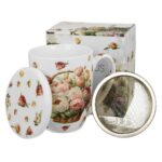 Porcelánový hrnček PIWONIE 350 ml so sitkom viacfarebný