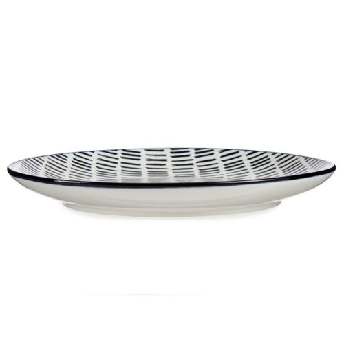Porcelánový mělký talíř LINEAS 24 cm černý/bílý Porcelánový mělký talíř LINEAS 24 cm černý/bílý