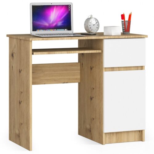 Psací stůl PIKSEL 90 cm dub artisan/bílý pravý Psací stůl PIKSEL 90 cm dub artisan/bílý pravý