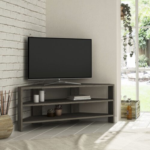 Rohový TV stolík Houseland Thales tmavá káva Rohový TV stolík Houseland Thales tmavá káva