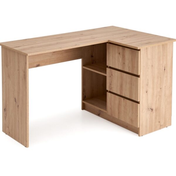 Rohový písací stôl Bega dub artisan