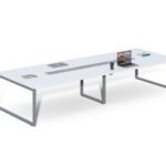 Rokovací stôl Houseland Prime Meet 02 400 cm biely