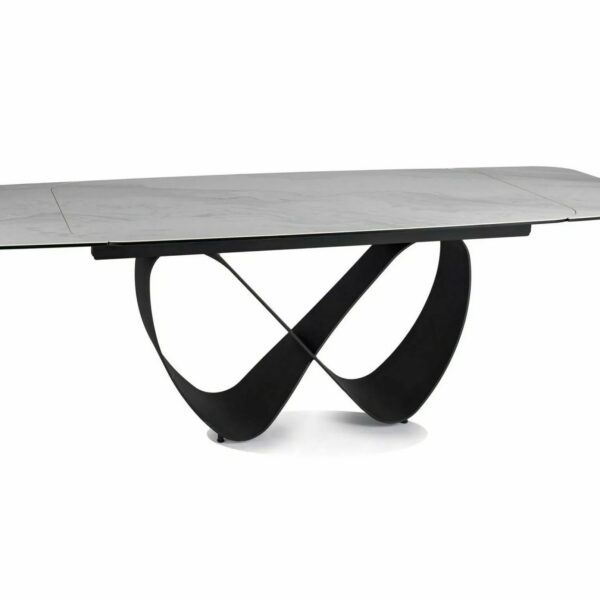 Rozkladací jedálenský stôl Infinity 160/240 cm biely mramor/čierny