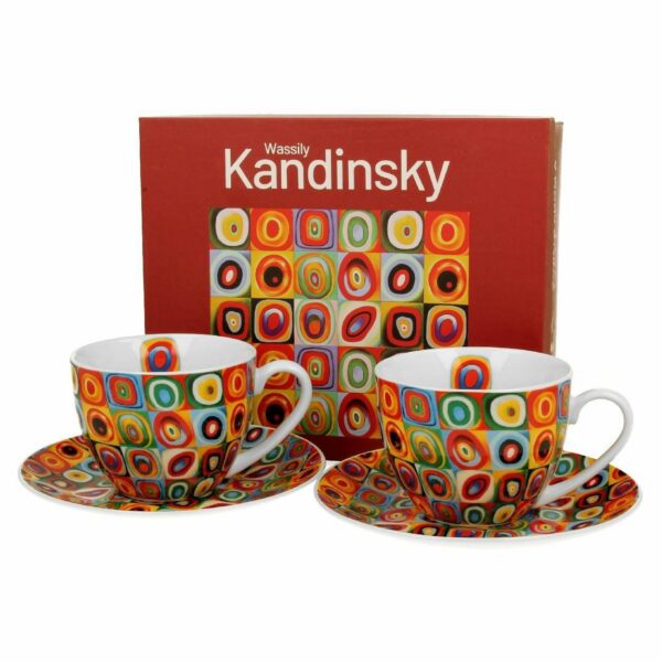 Sada 2 ks porcelánových hrnčekov Kandinsky Squares 270 ml viacfarebná