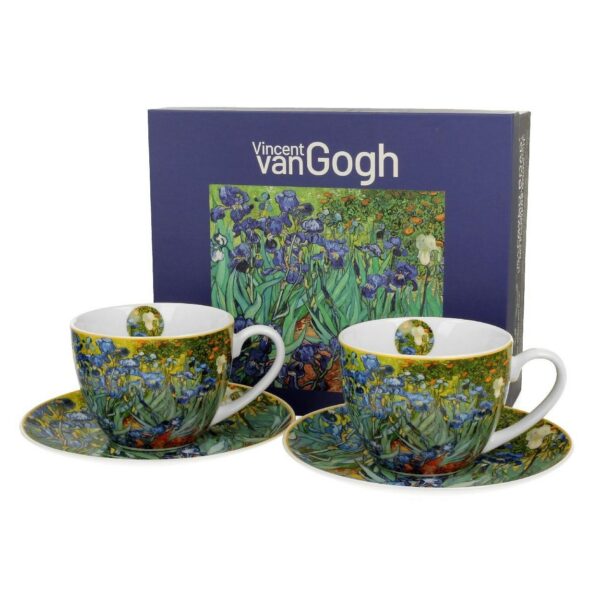 Sada 2 ks porcelánových šálok Van Gogh Irises 250 ml viacfarebná