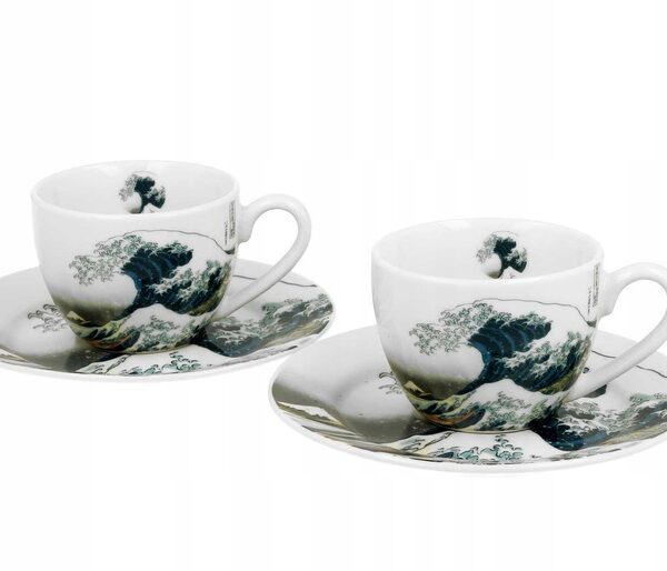 Sada 2 ks šálok s podšálkou Hokusai The Great Wave 90 ml viacfarebná