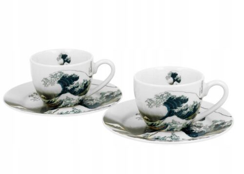 Sada 2 ks šálok s podšálkou Hokusai The Great Wave 90 ml viacfarebná Sada 2 ks šálok s podšálkou Hokusai The Great Wave 90 ml viacfarebná