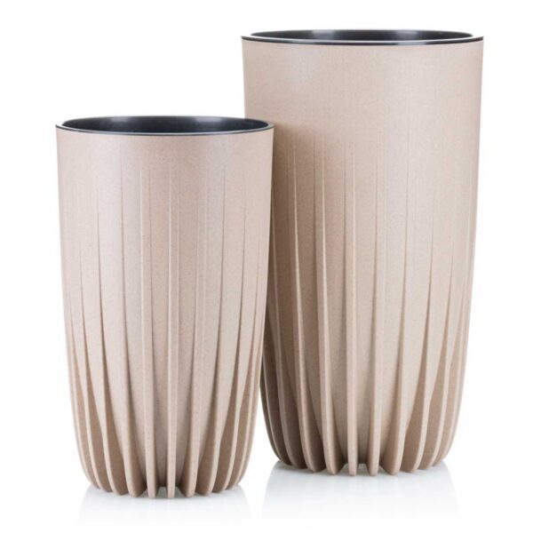 Sada 2 kvetináčov STRIPPED ECO Latte