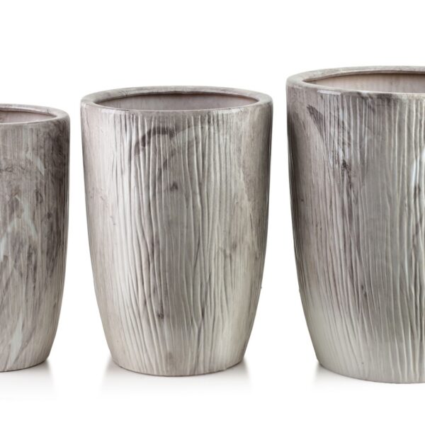 Sada 3 ks kvetináčov NEVA MARBLE X béžová