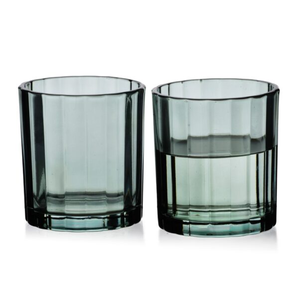 Sada 4 ks pohárov ELISE STRIPES 310 ml zelená/číra