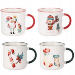 Sada 4 ks porcelánových hrnčekov CHRISTMAS LAUGHT 4x200 ml viacfarebná