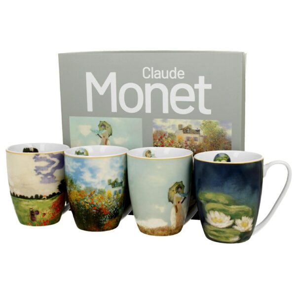Sada 4 ks porcelánových hrnčekov Claude Monet 350 ml viacfarebná