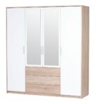 Šatníková skriňa Milo 02 187 cm dub sonoma/biela