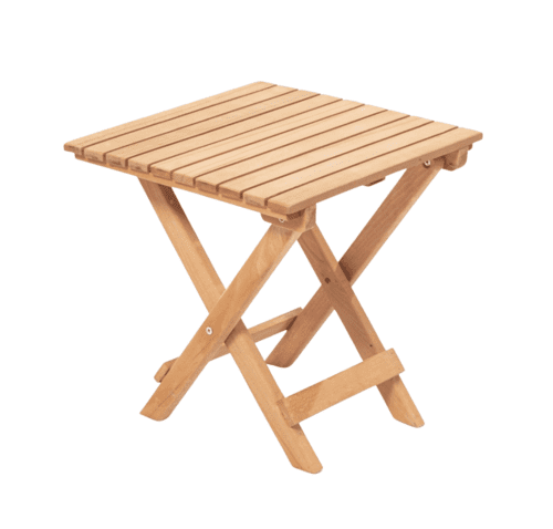 Skladací záhradný odkladací stolík Leslie 40 cm z masívu hnedý Skladací záhradný odkladací stolík Leslie 40 cm z masívu hnedý