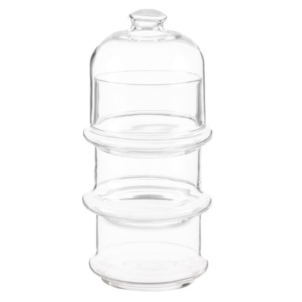 Skleněná třípatrová dóza DOSSY 3x505 ml čirá
